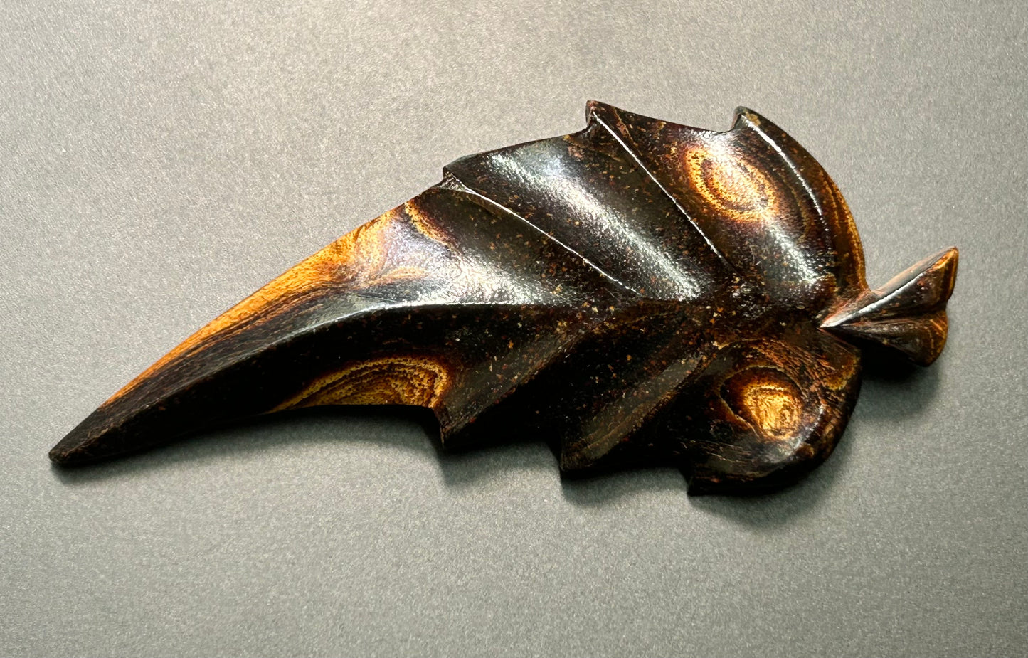 Wood Leaf Brooch