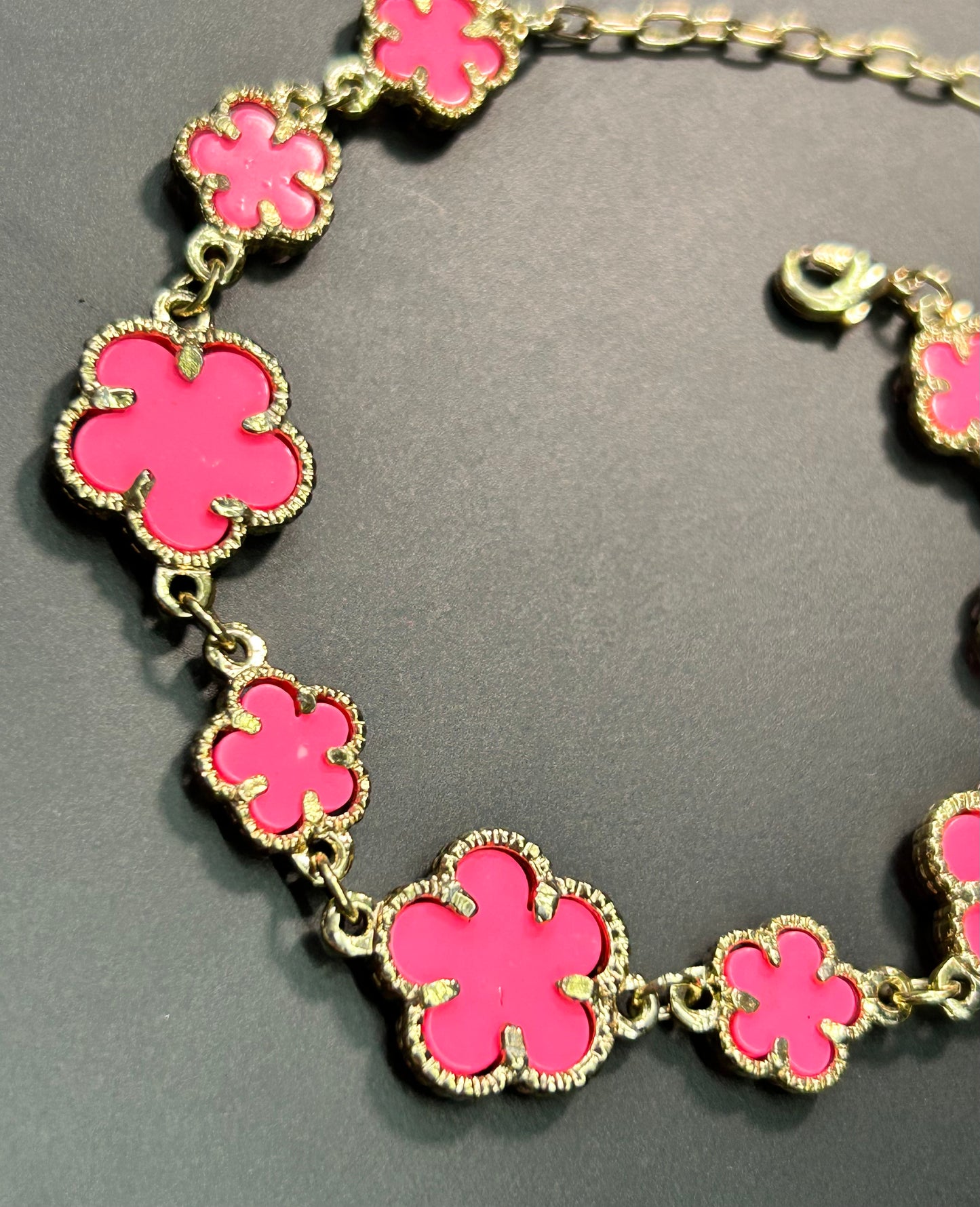 Pink Flower Bracelet