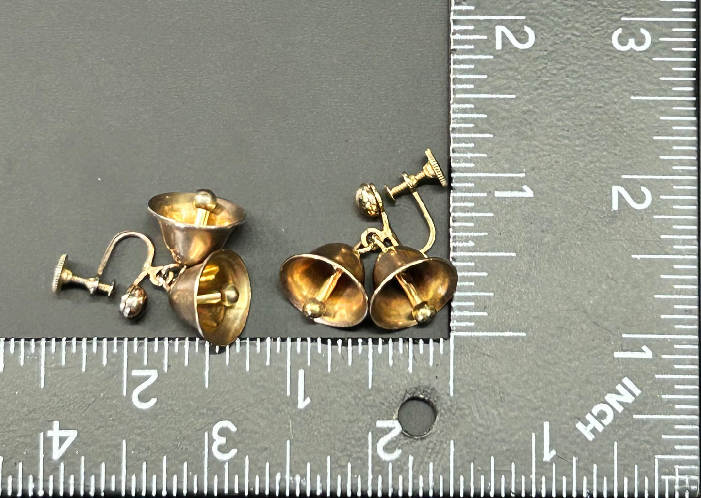 Vintage Bell Screw Back Earrings