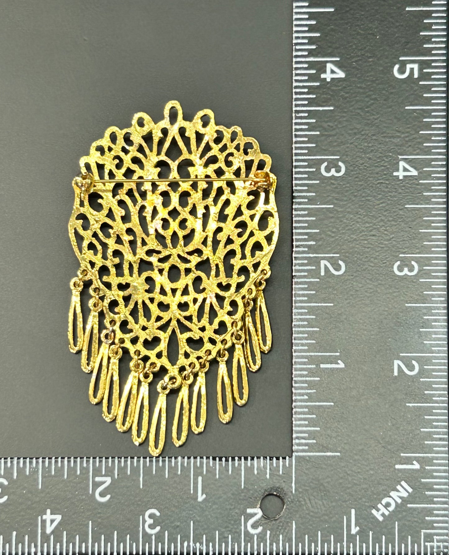 Openwork Scrolled Brooch