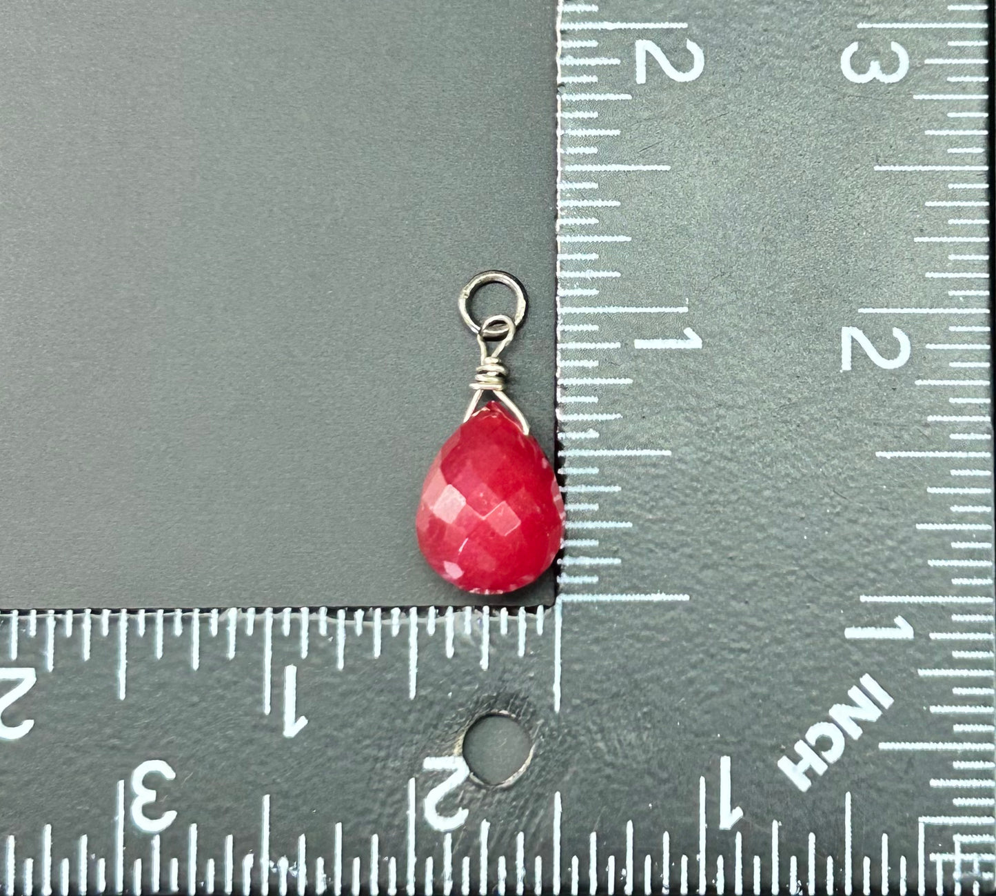 Sterling Silver Red Jade Pendant