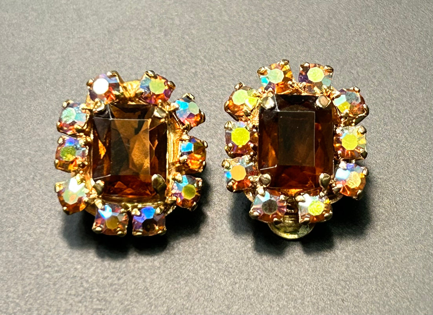 Rhinestone Clip Earrings