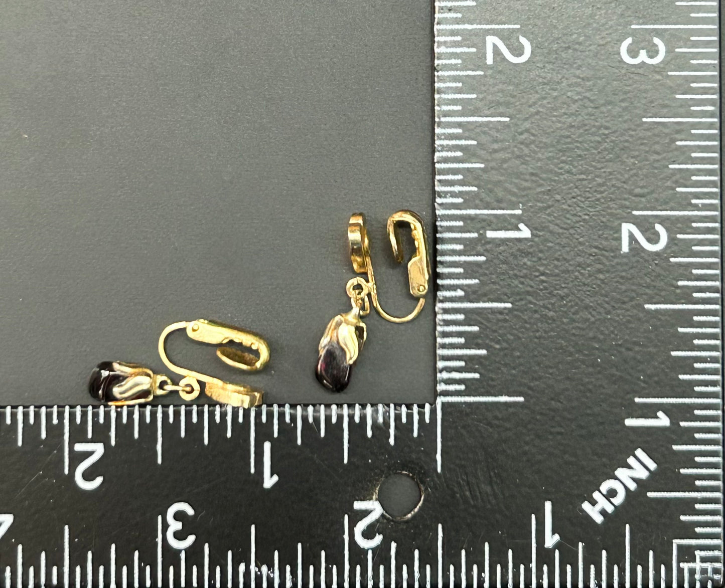 Gold Tone Heart Clip Earrings