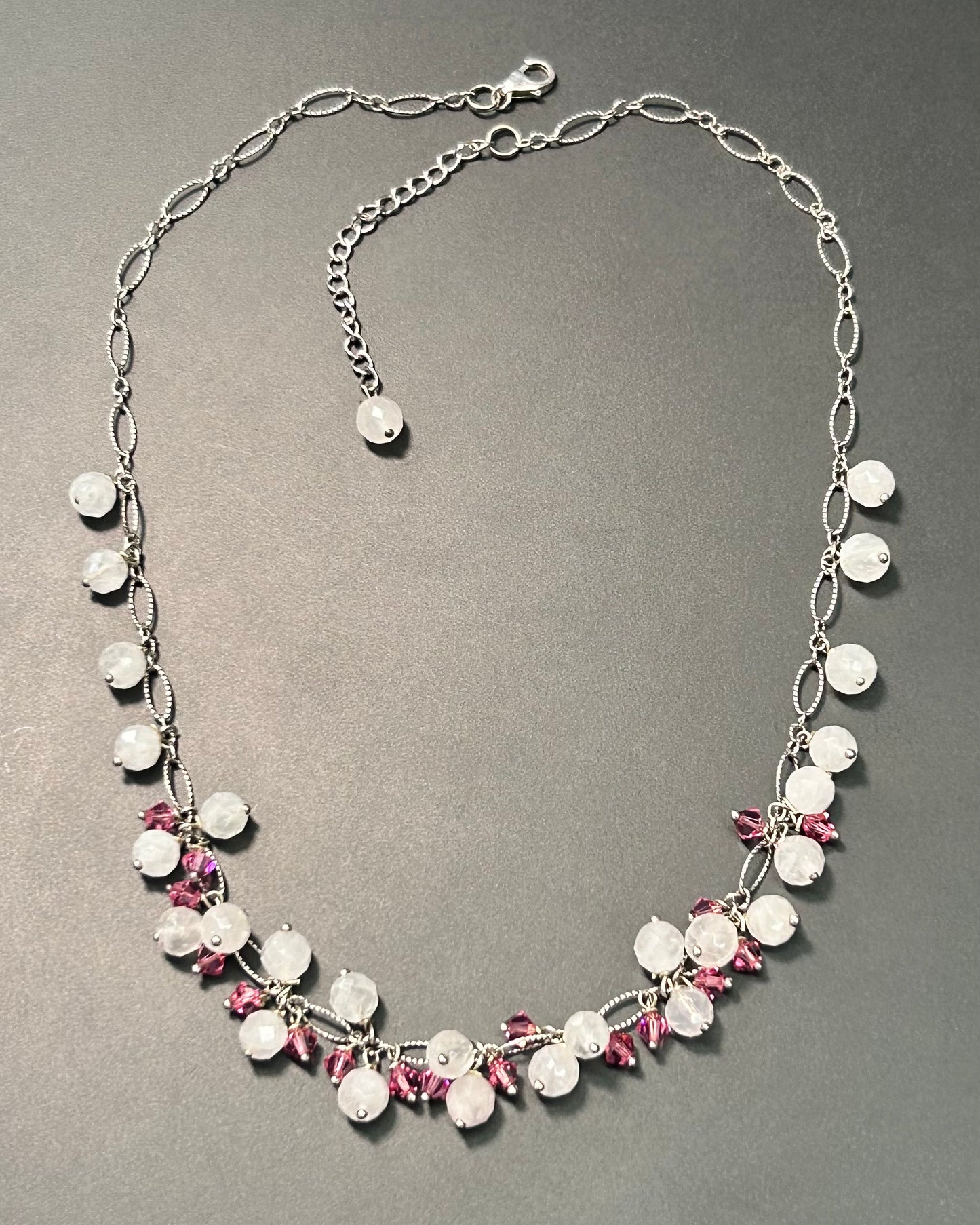 Sterling Silver Rose Quartz Necklace