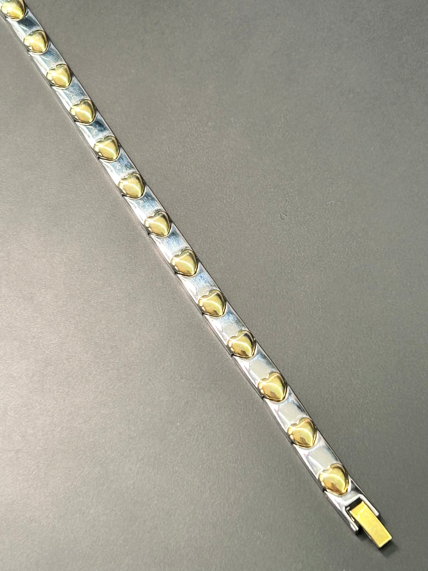 Silver & Gold Tone Heart Bracelet