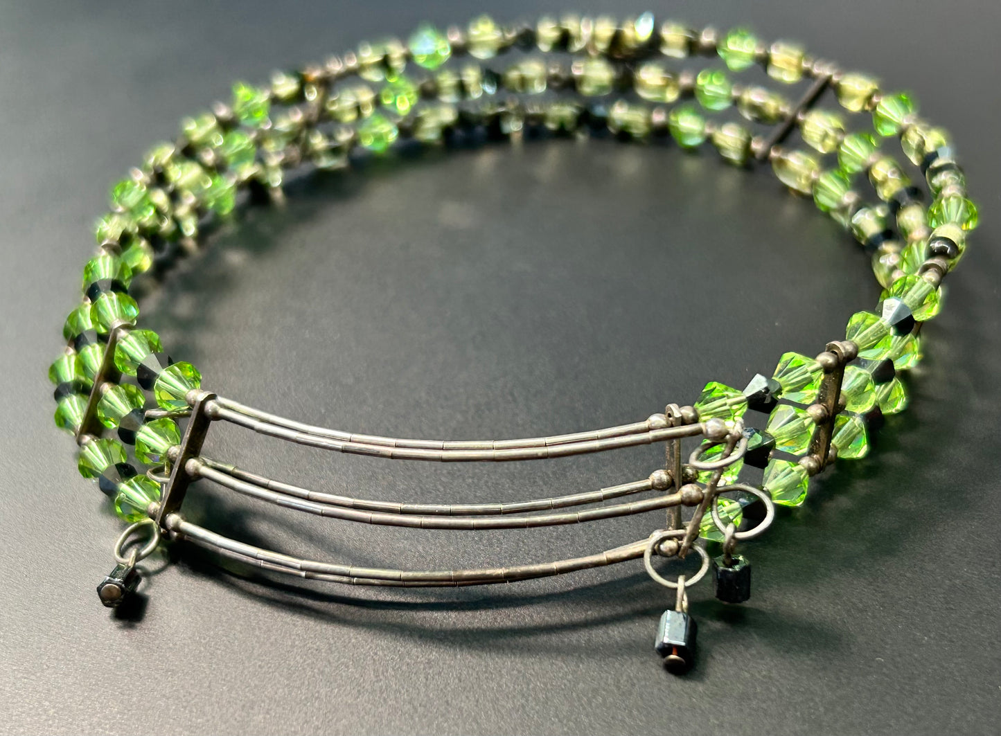 Sterling Silver Glass Bead Choker Necklace