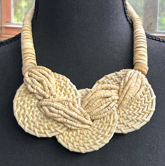 Wood Basket Weave Necklace