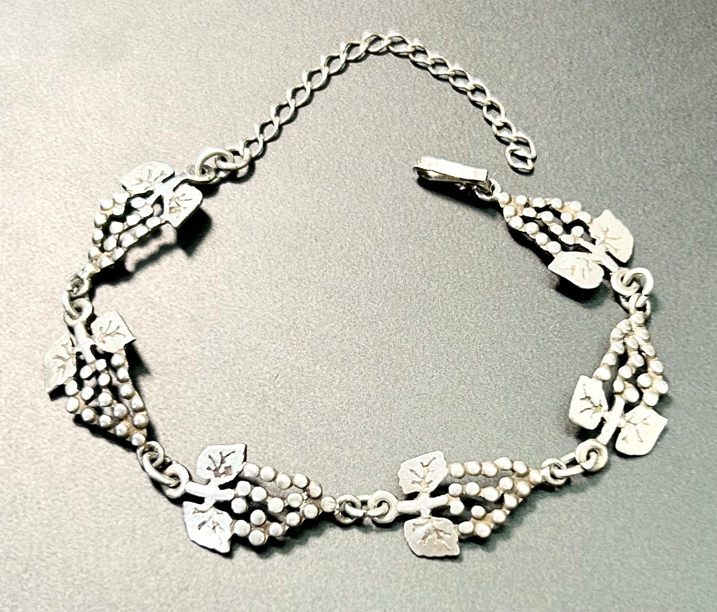 Vintage Sterling Silver Grape Link Bracelet