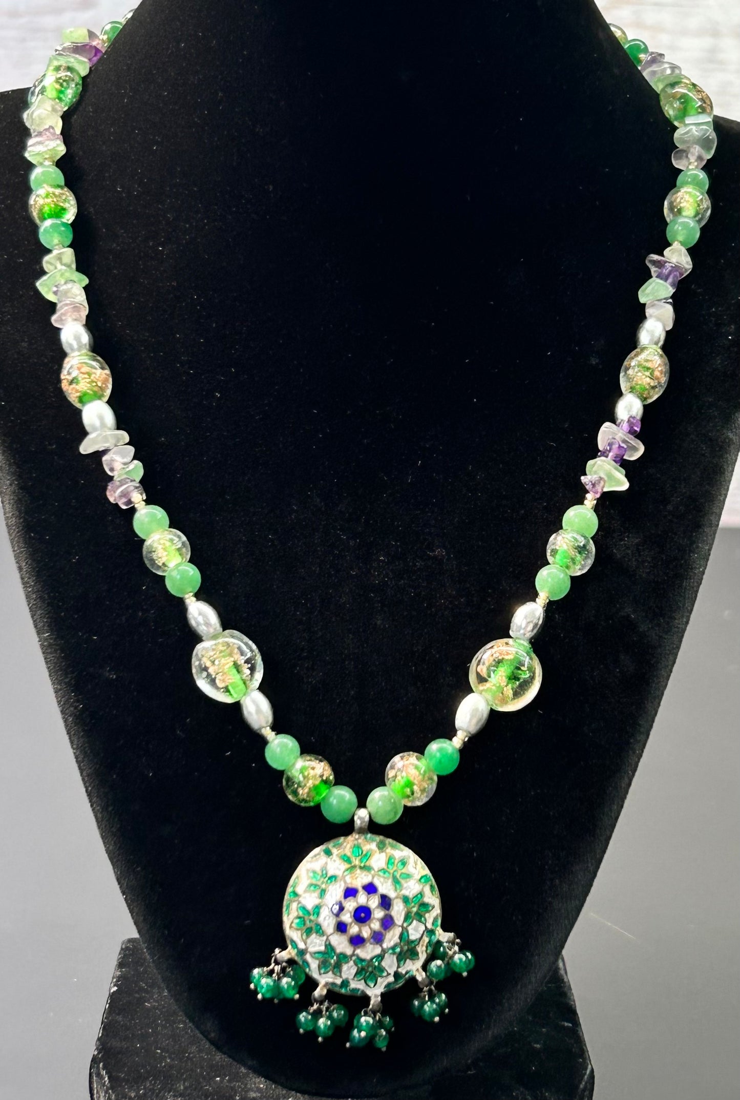 Sterling Silver Multi Stone Necklace
