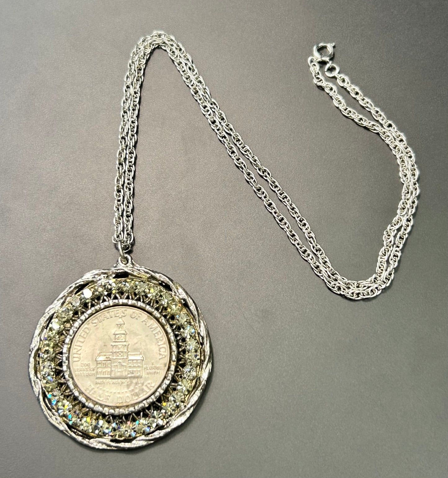 Bicentennial Kennedy Half Dollar Coin Necklace