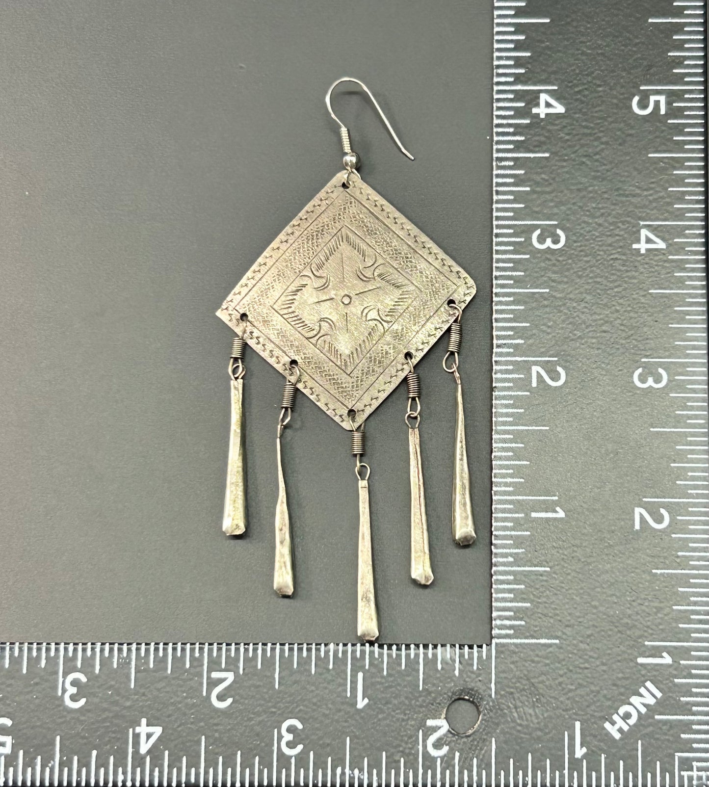 Hmong Etched Dangle Earrings