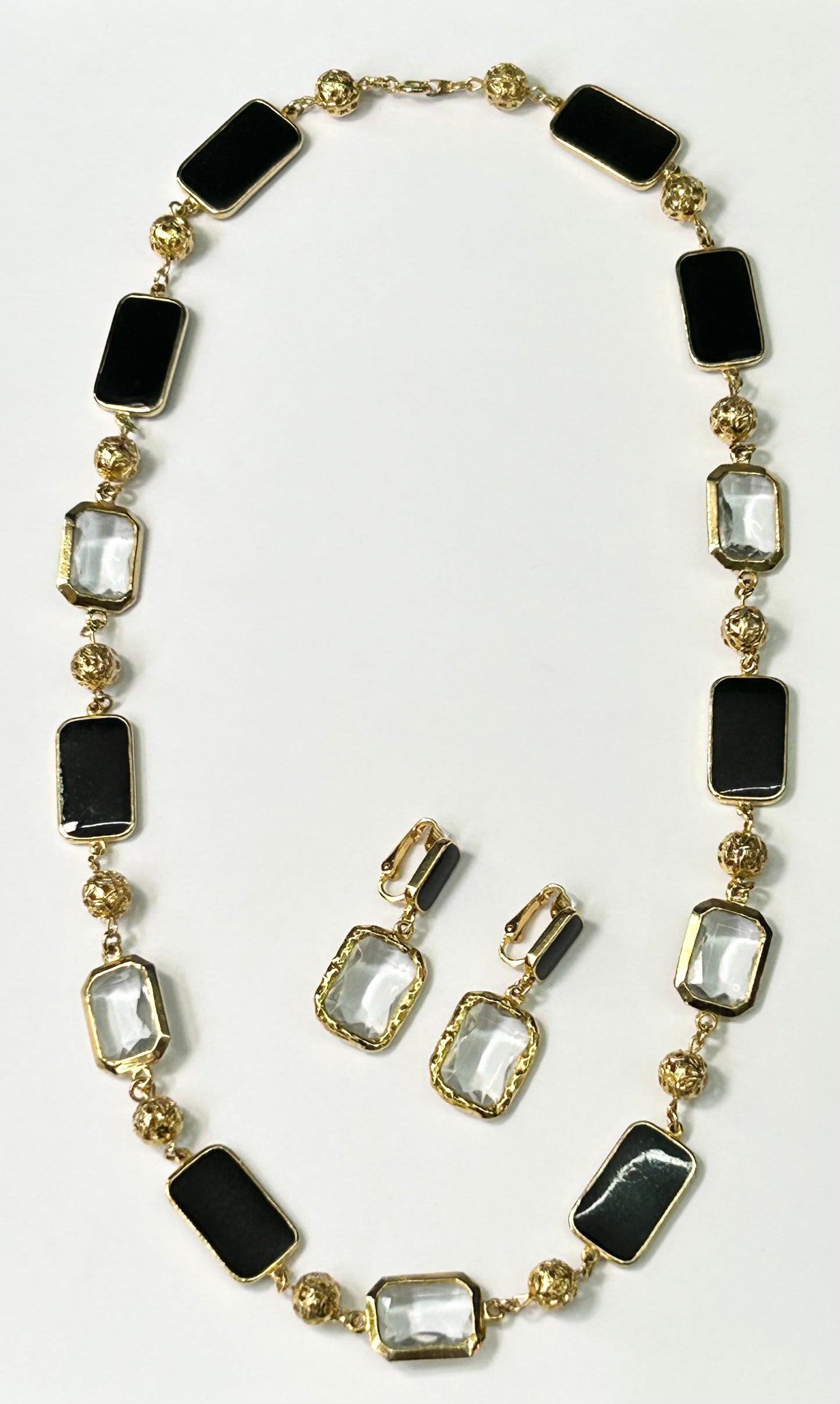 Glass & Enamel Necklace & Earrings Set