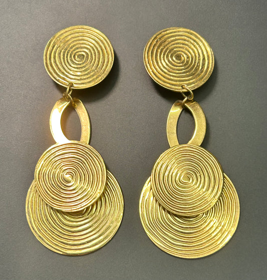 Large Disc Clip Earrings