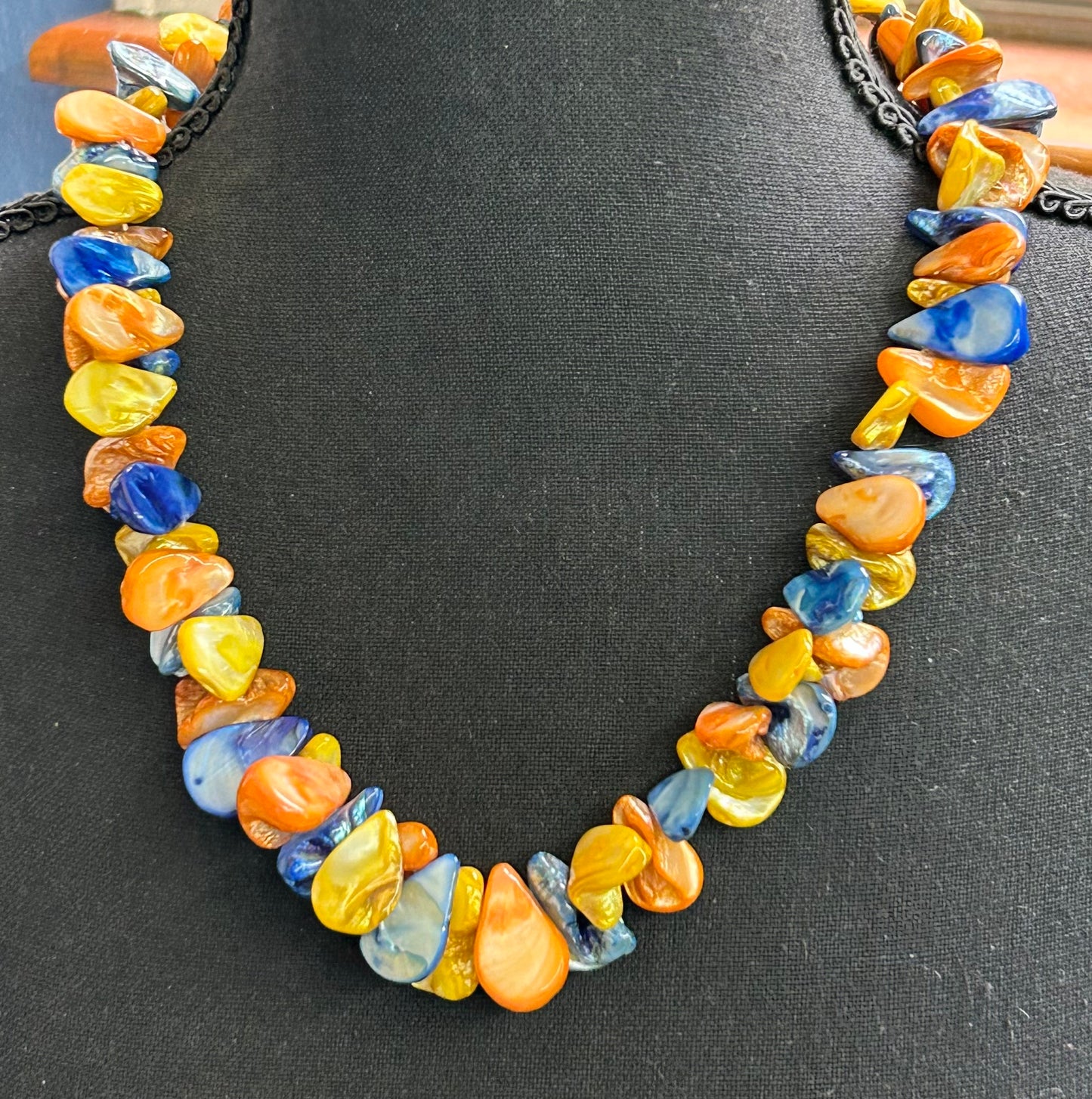 Sterling Silver Dyed Shell Necklace
