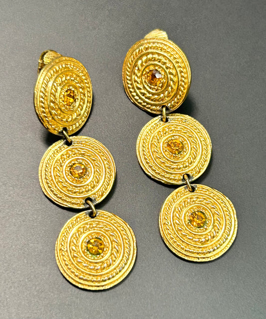 Gold Tone Clip Earrings