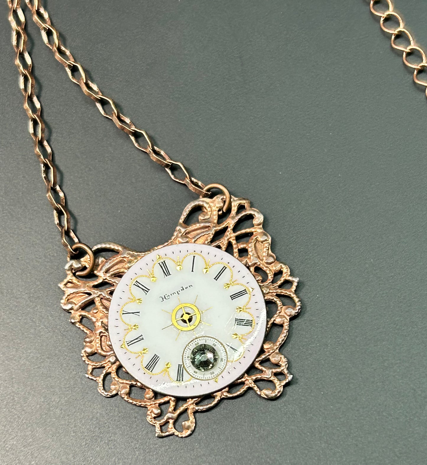 Steampunk Clock Face Necklace