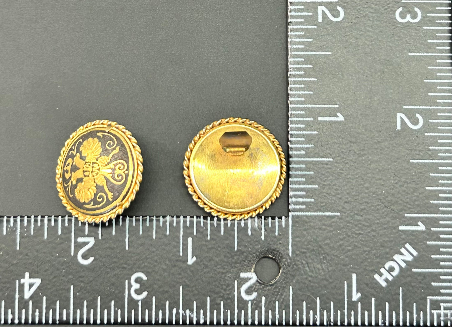 Damascene Clip Earrings
