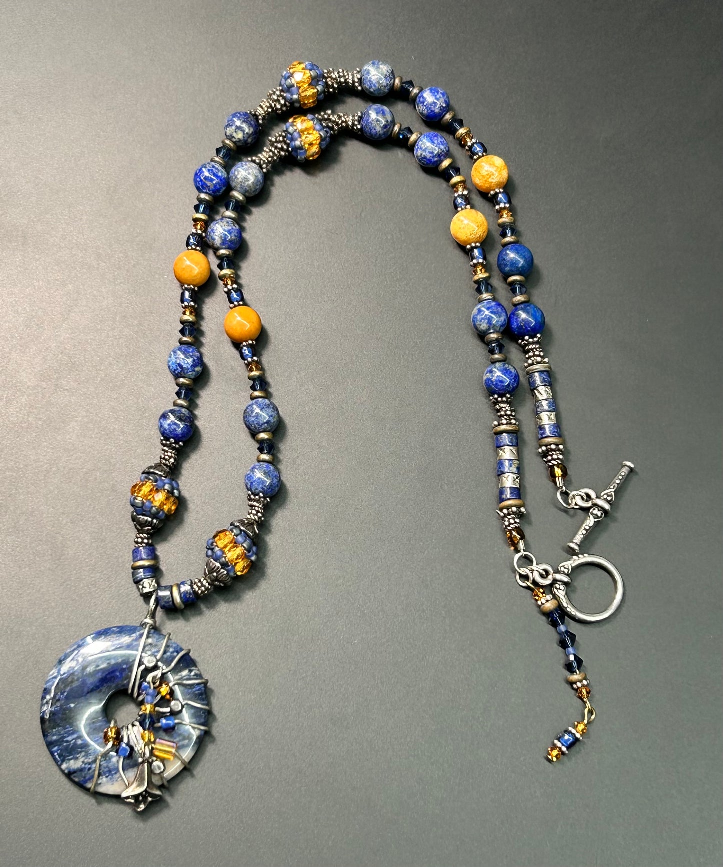 Sterling Silver Lapis Lazuli & Sodalite Necklace