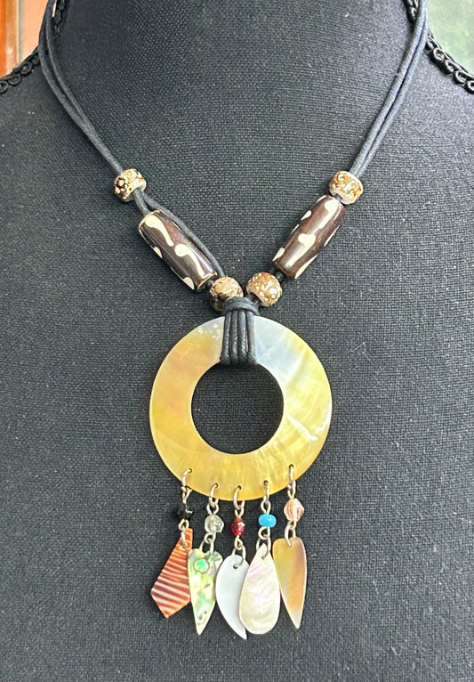 Shell & Wood Bead Necklace