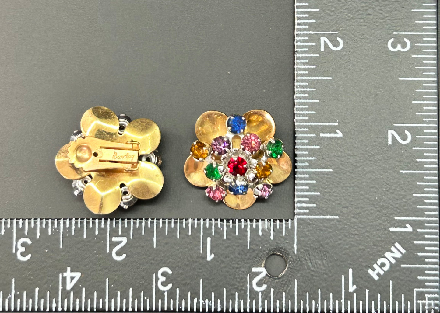 Barclay Vintage Rhinestone Clip Earrings