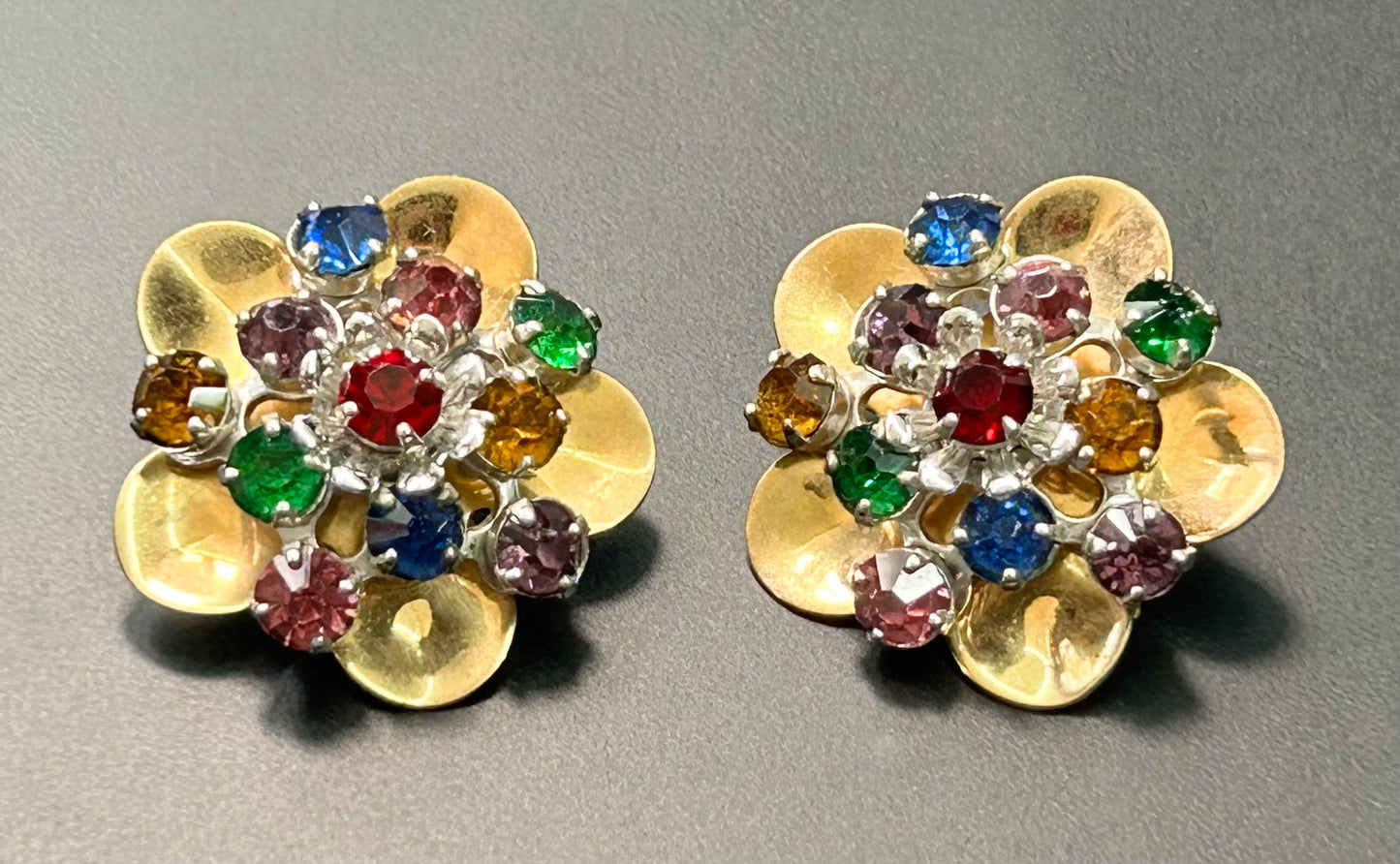 Barclay Vintage Rhinestone Clip Earrings