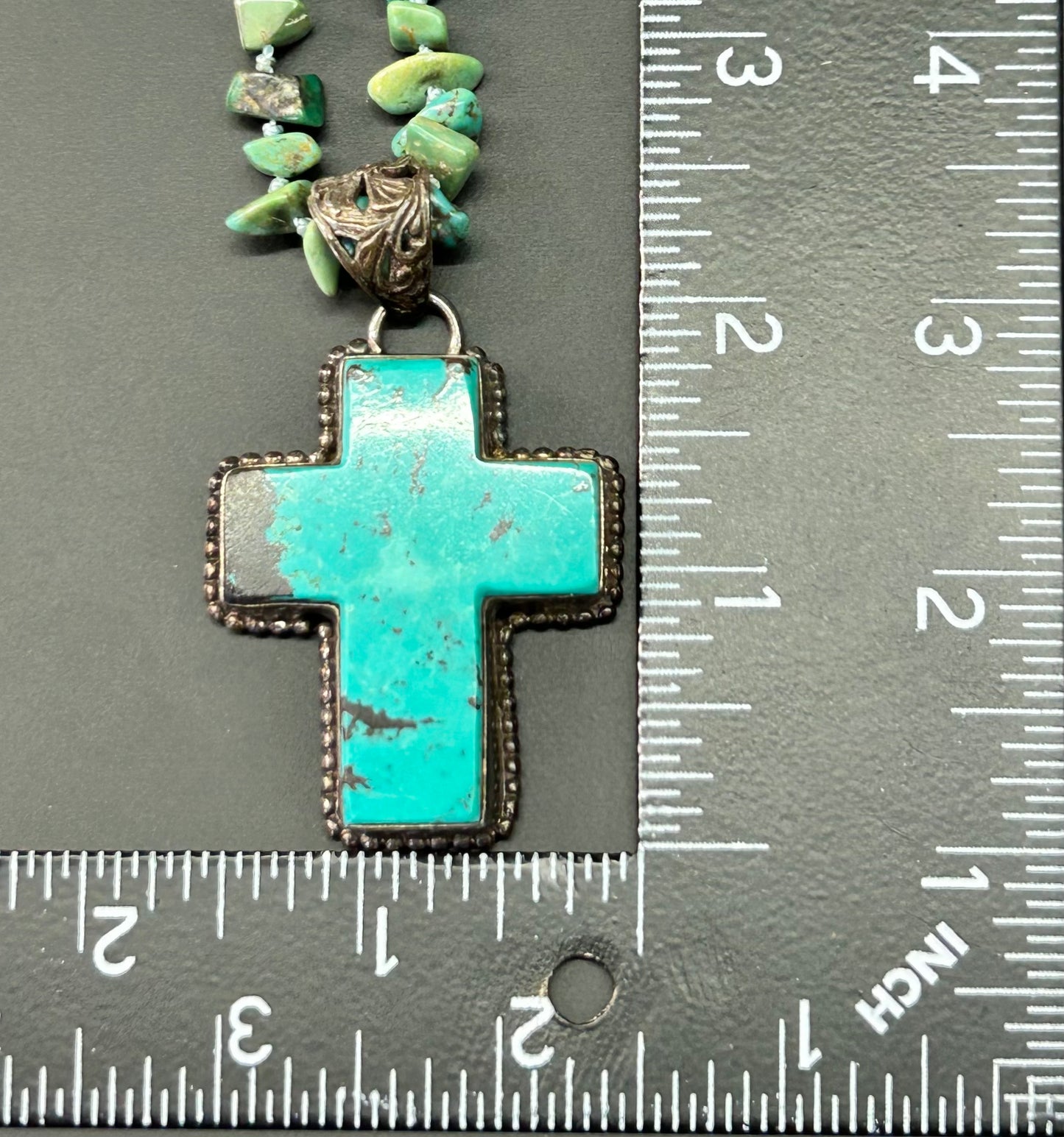 Sterling Silver Turquoise Cross Necklace
