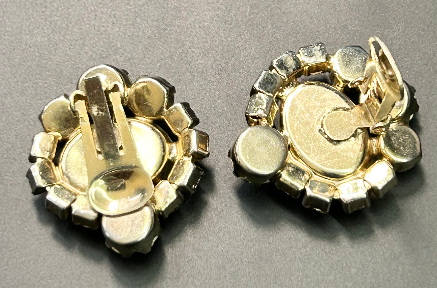 Vintage Rhinestone Clip Earrings