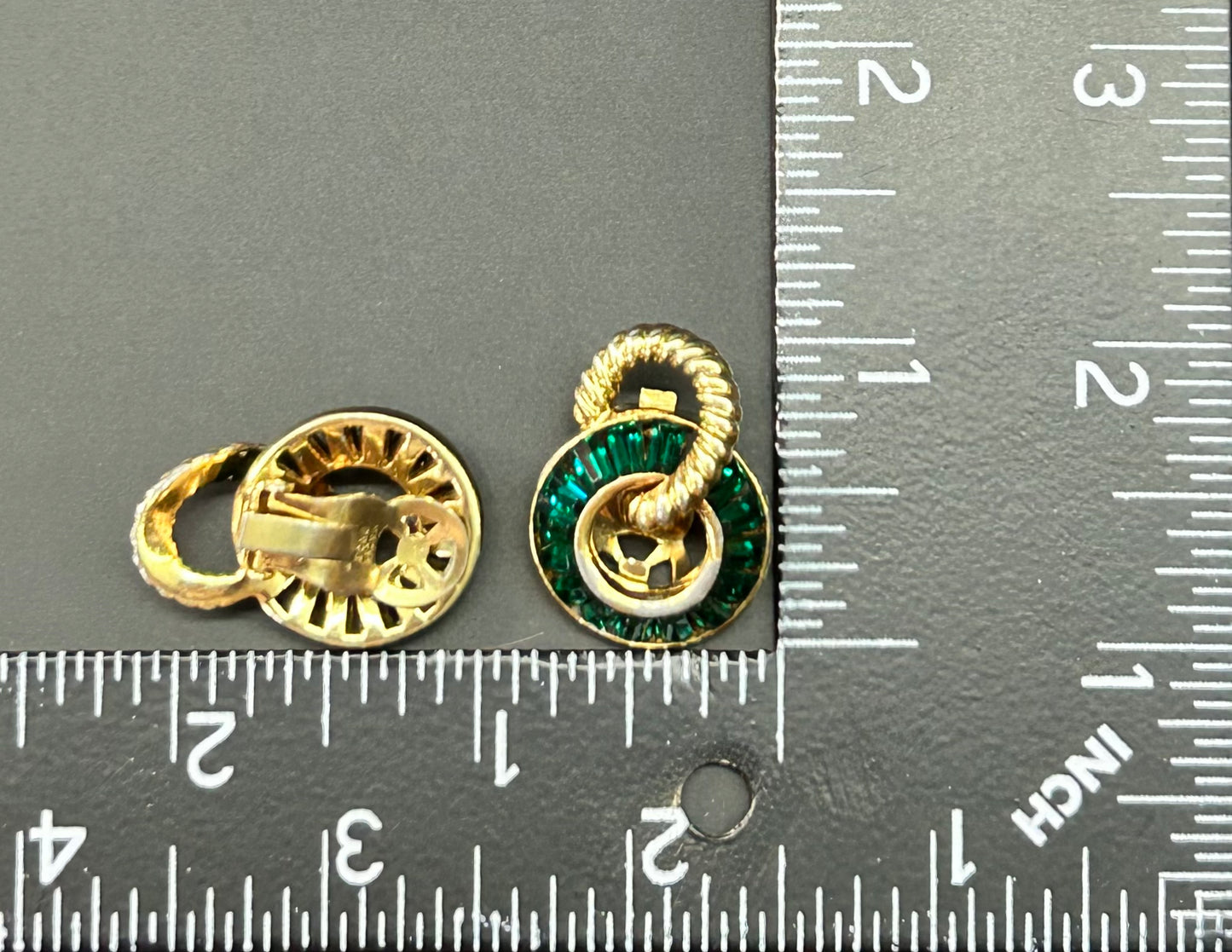 Mazer Bros Rhinestone Clip Earrings