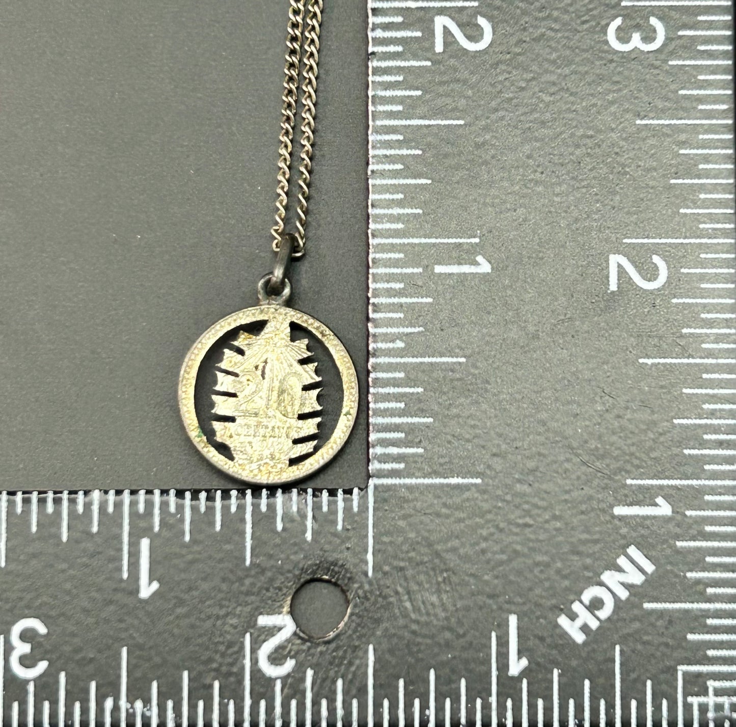 Carved Coin Our Lady of Guadalupe Necklace