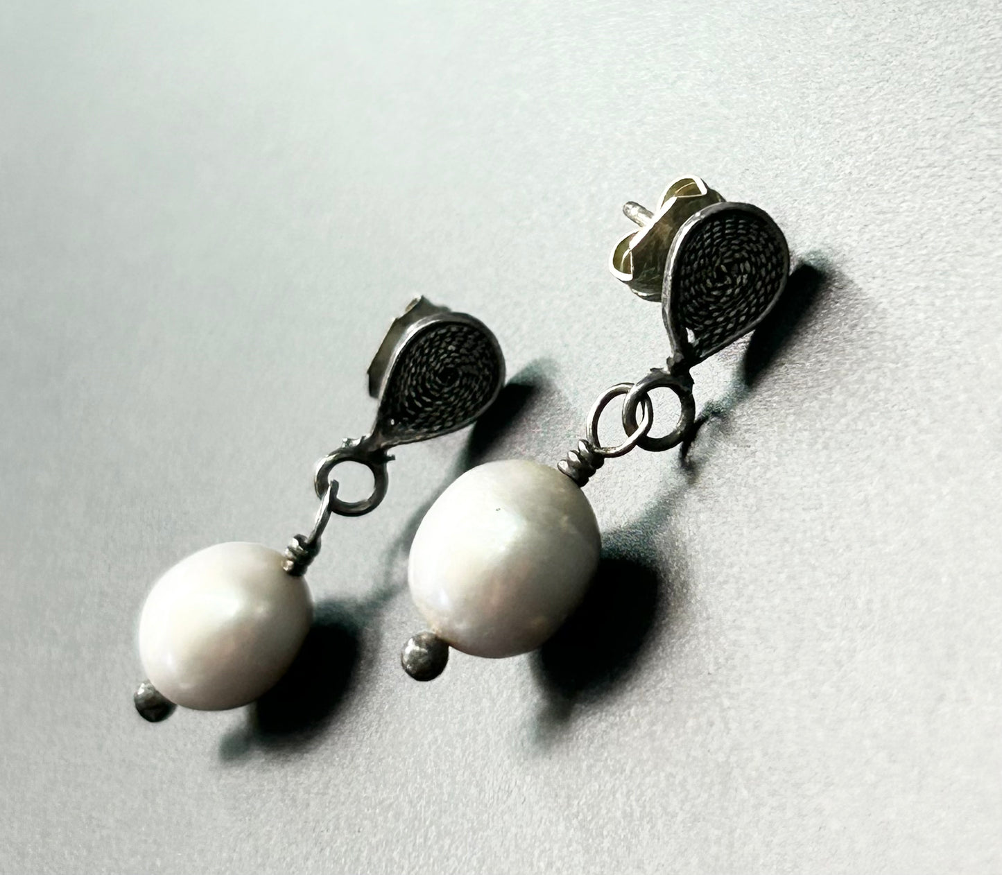 Sterling Silver Pearl Earrings