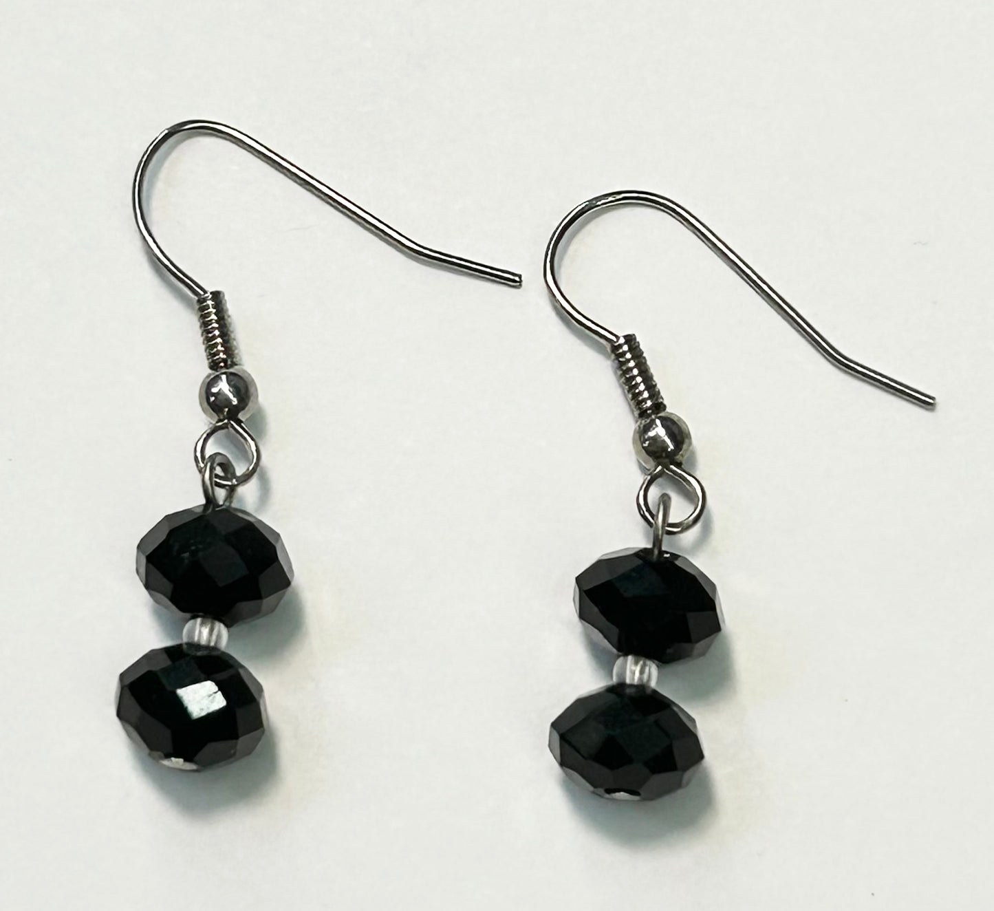 Faceted Glass Dangle Earrings