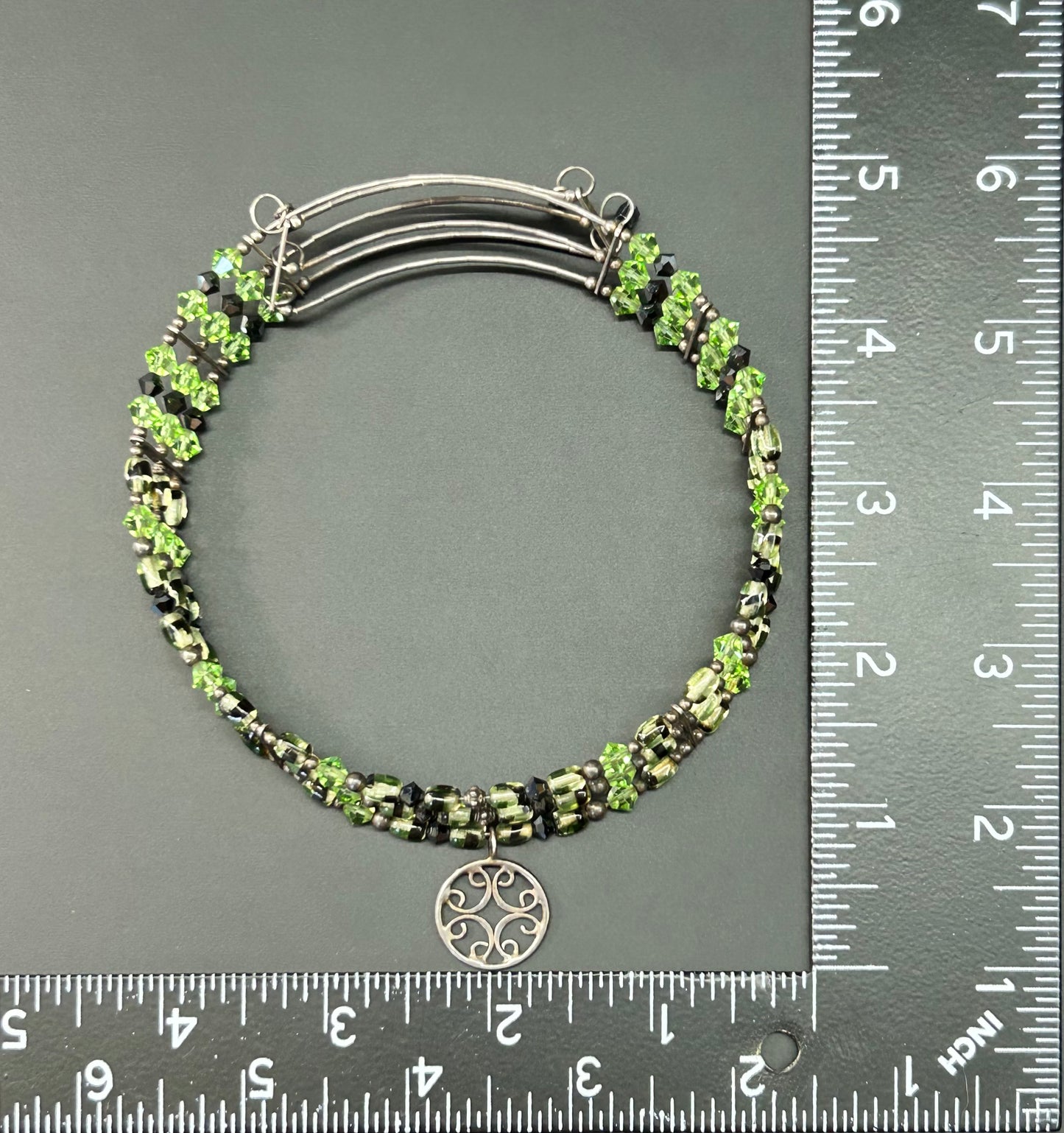 Sterling Silver Glass Bead Choker Necklace