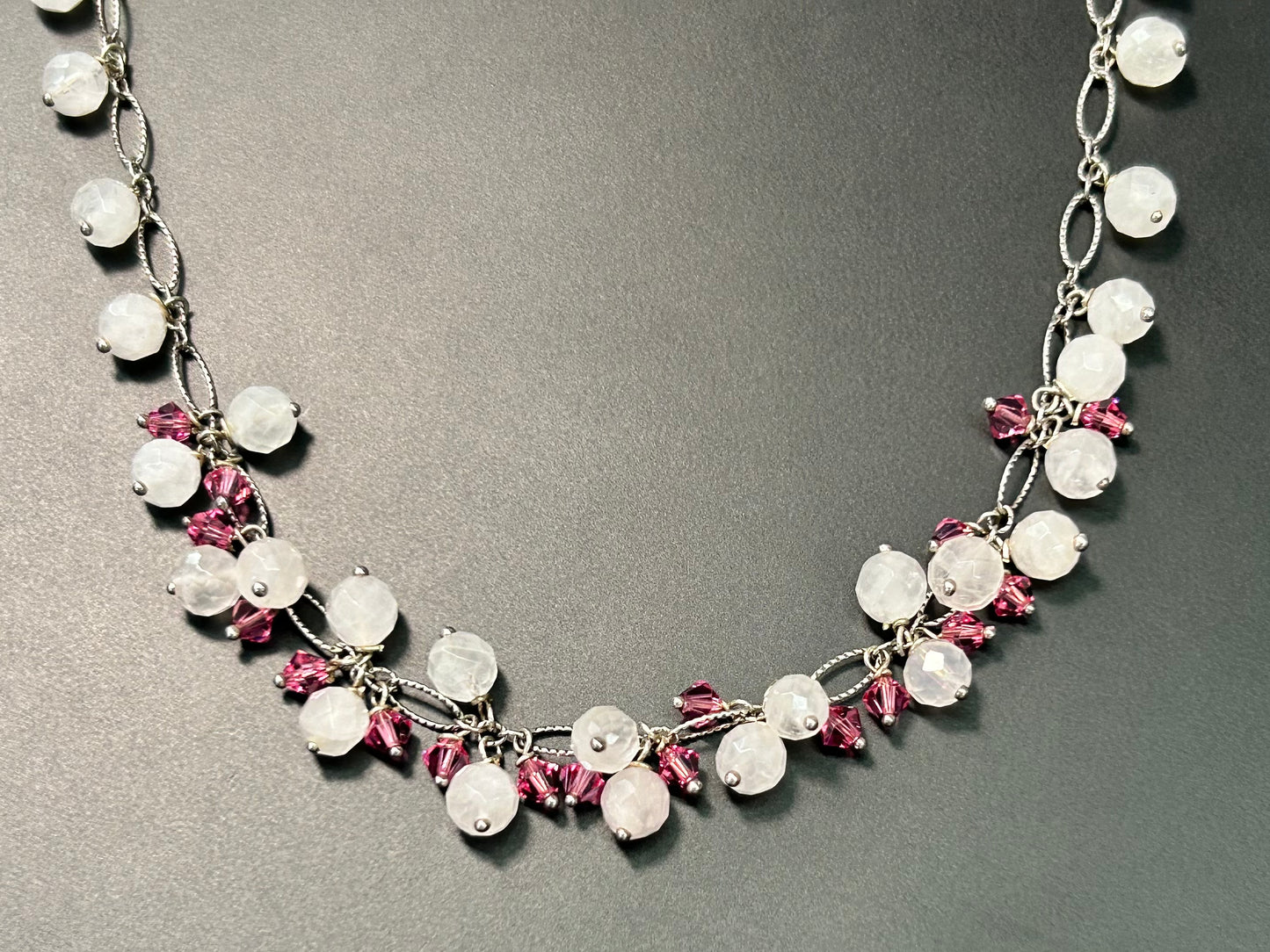 Sterling Silver Rose Quartz Necklace
