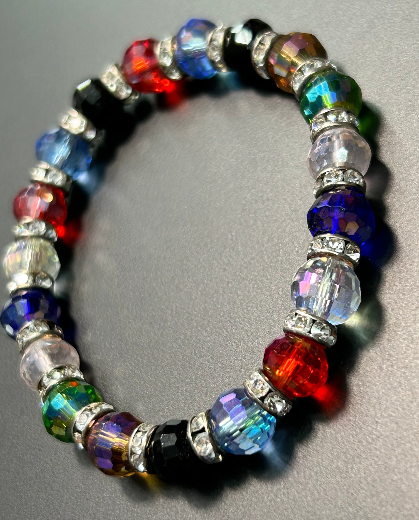 Faceted Glass Bead Bracelet