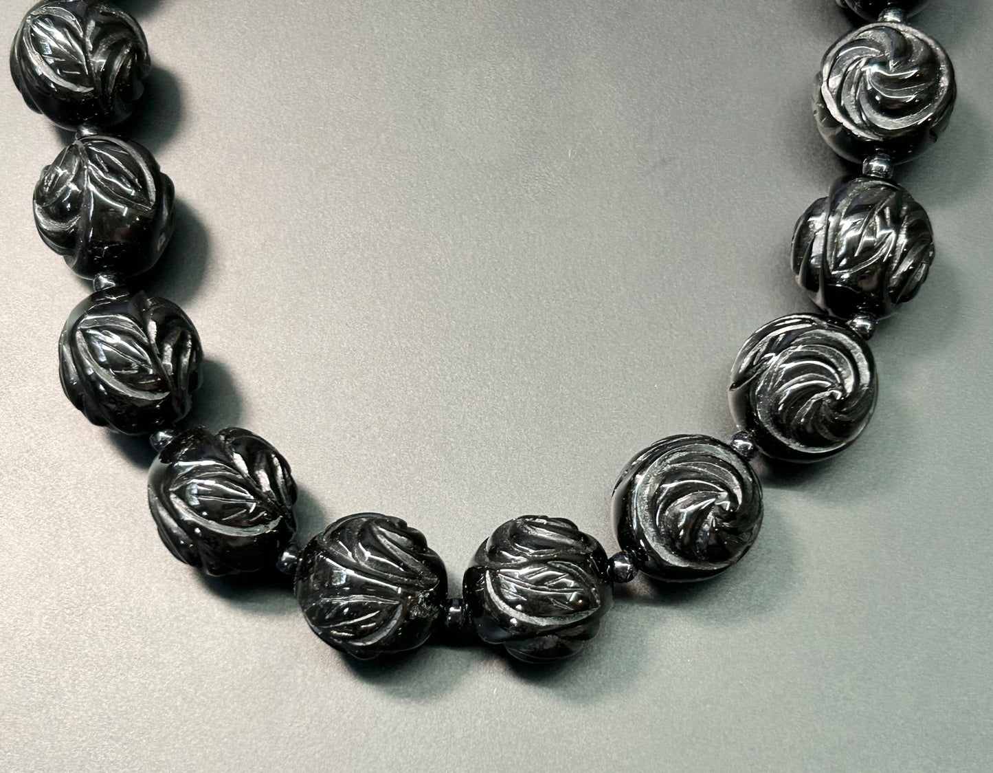 Cookie Lee Carved Bead Necklace