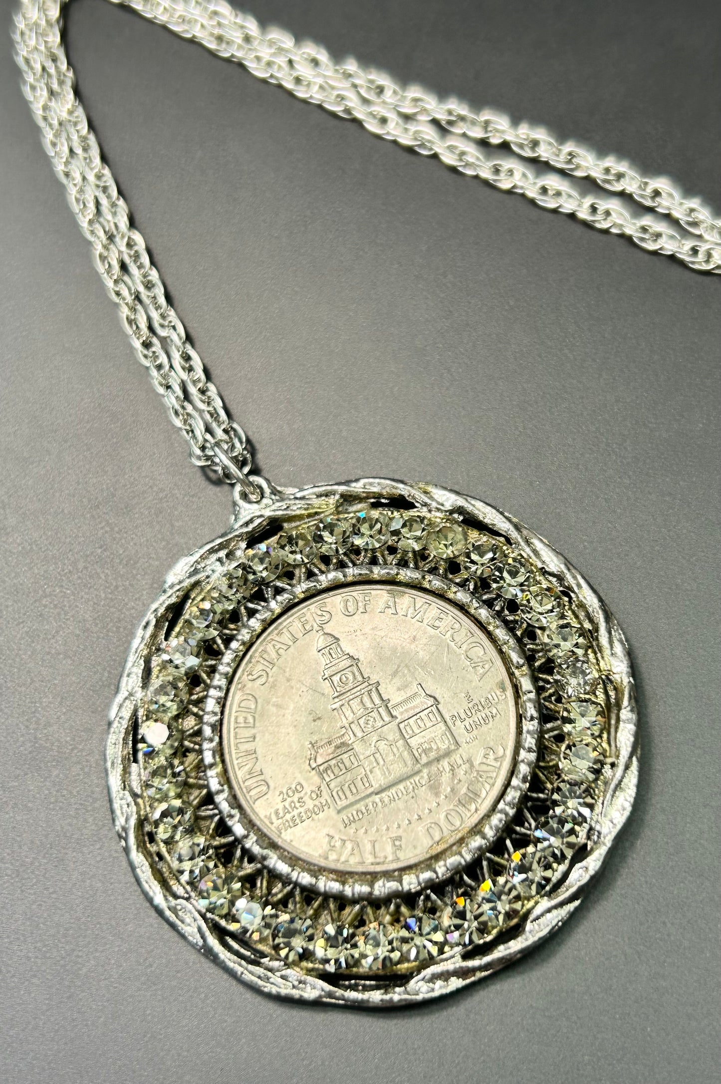 Bicentennial Kennedy Half Dollar Coin Necklace