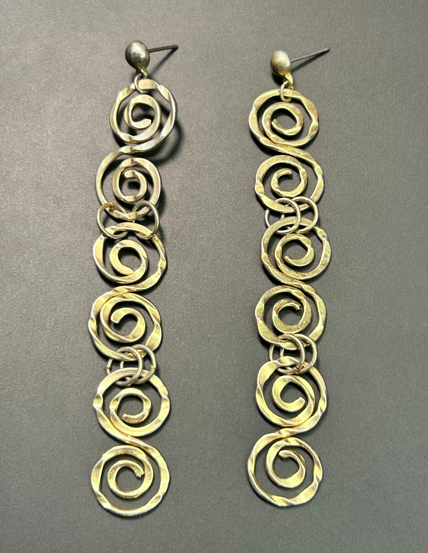 Gold Tone Swirl Earrings