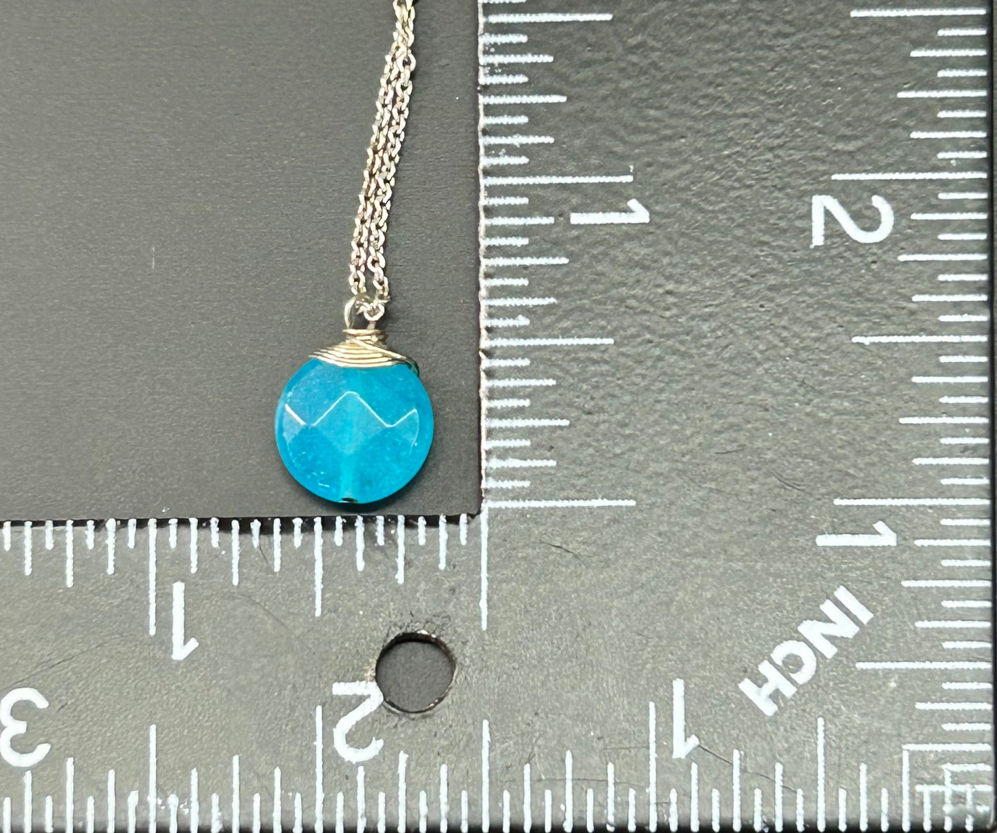 Faceted Glass Pendant Necklace