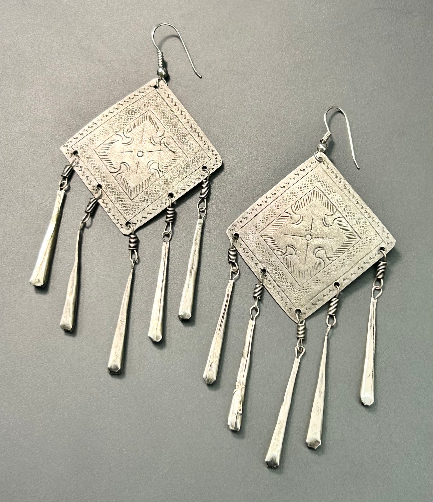Hmong Etched Dangle Earrings