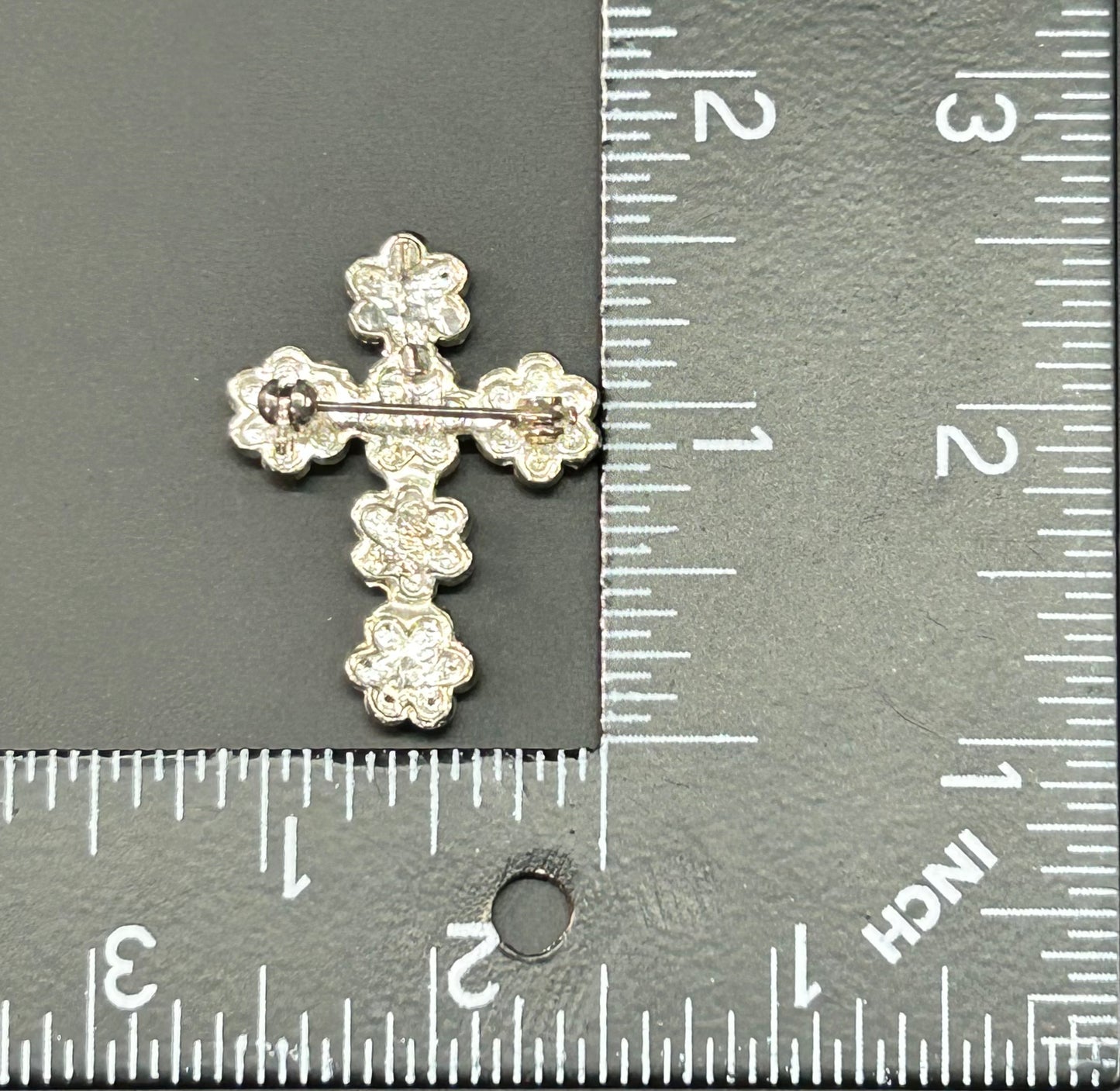 Rhinestone Cross Brooch