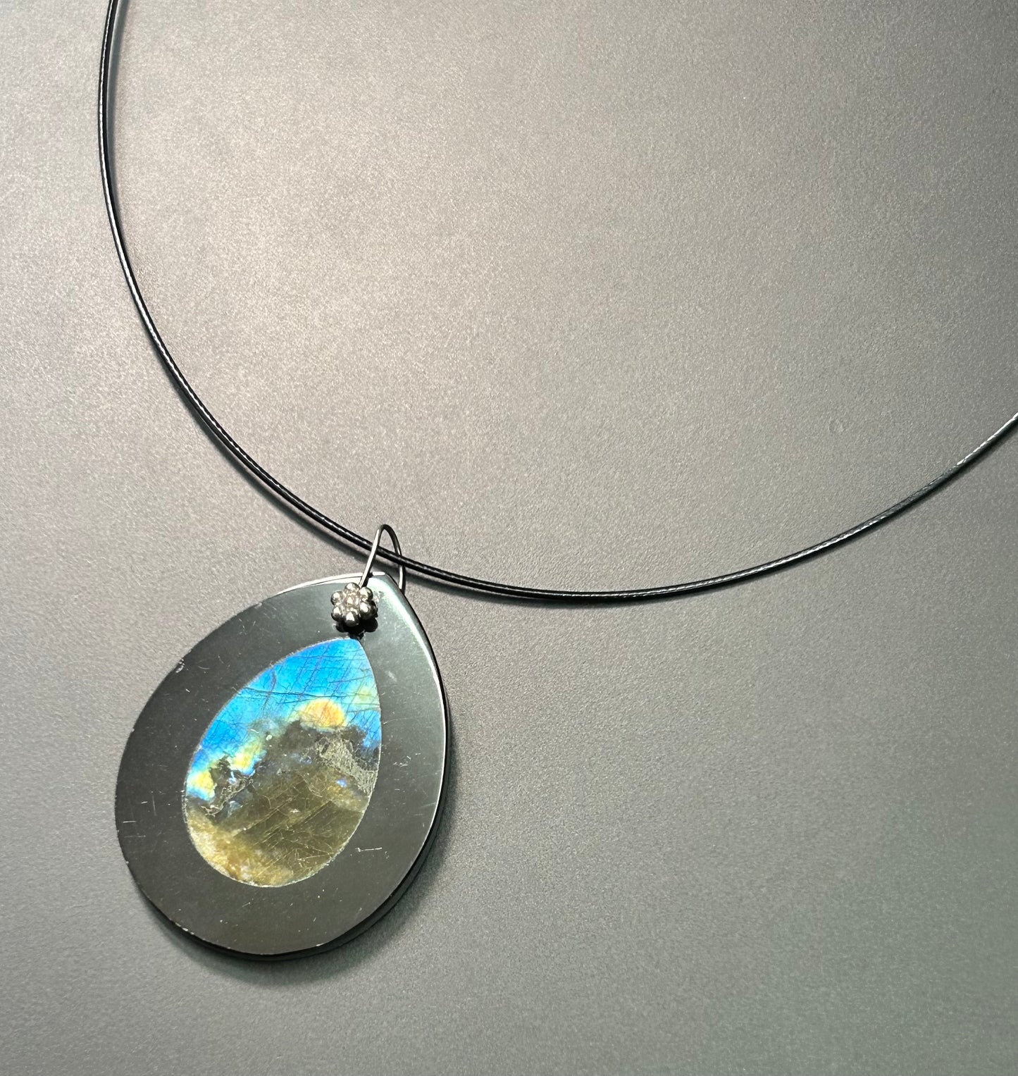 Sterling Silver Labradorite Cord Necklace