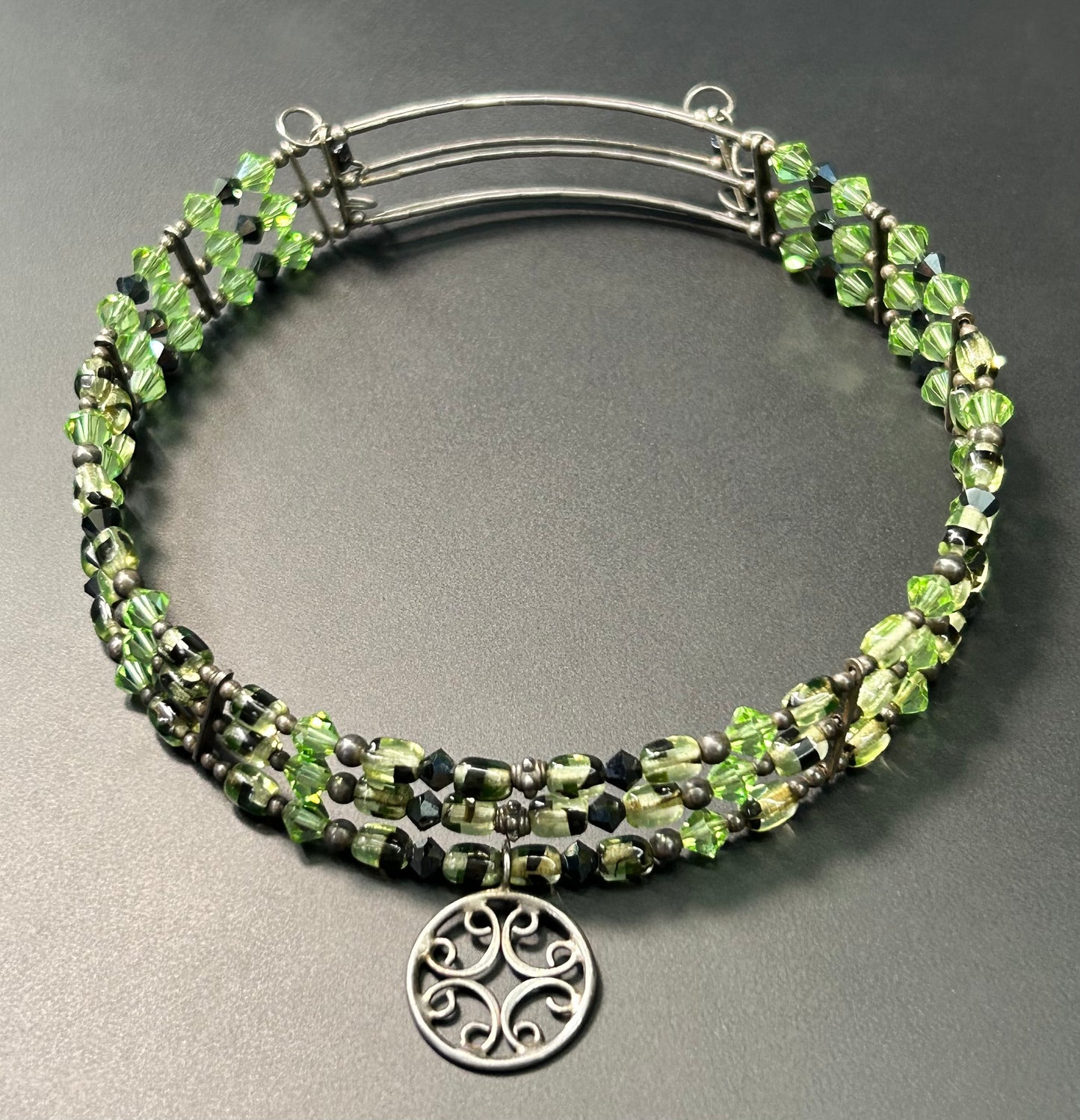 Sterling Silver Glass Bead Choker Necklace