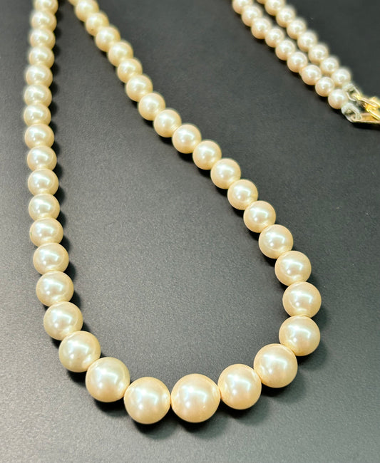 Glass Faux Pearl Necklace