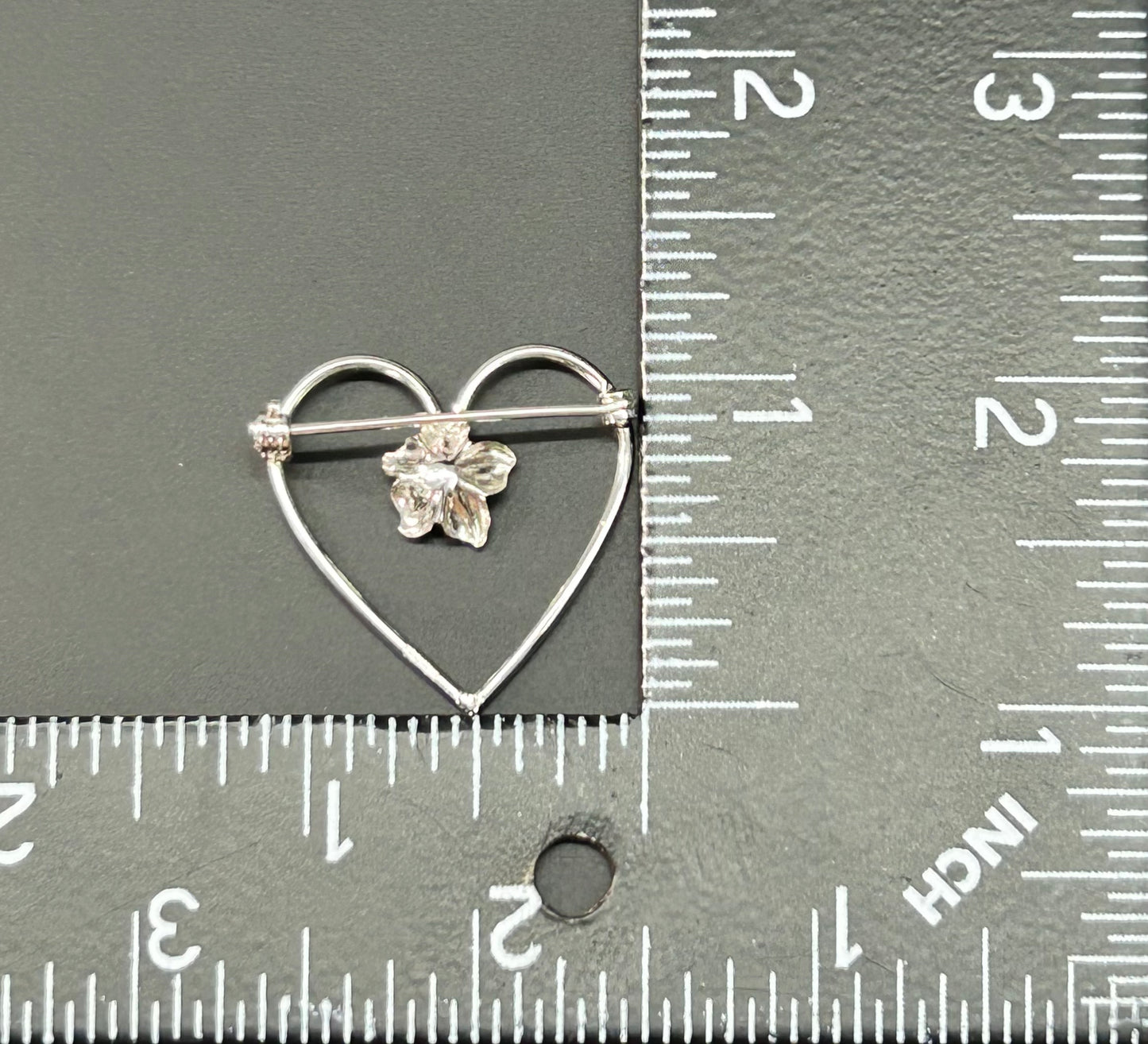 Vintage Hedy Sterling Silver Heart Brooch