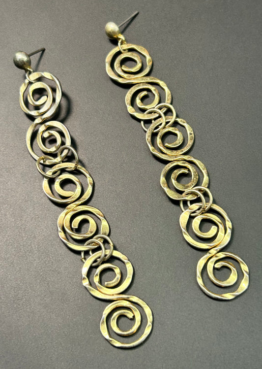 Gold Tone Swirl Earrings