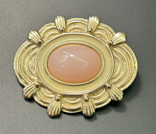 Vintage Pink Cabochon Brooch