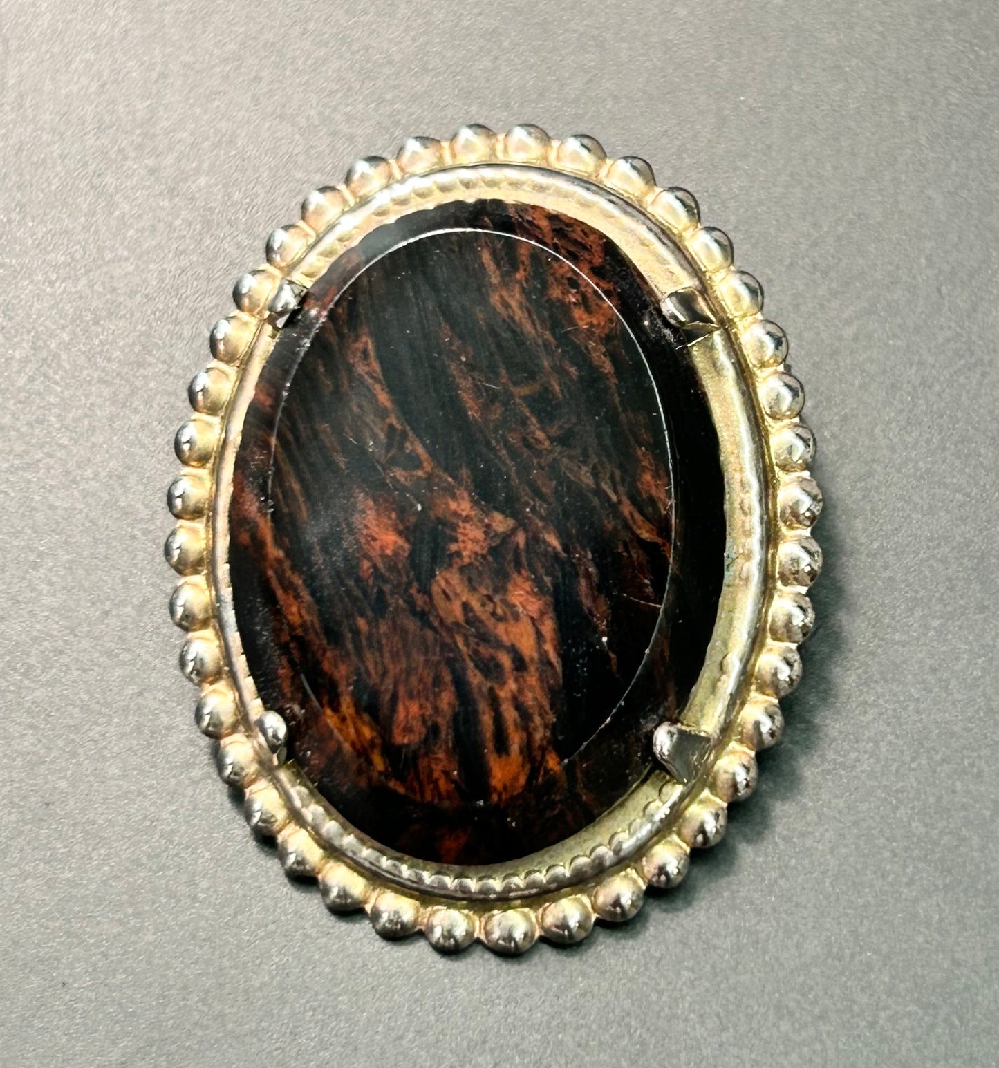 Vintage Mahogany Obsidian Brooch