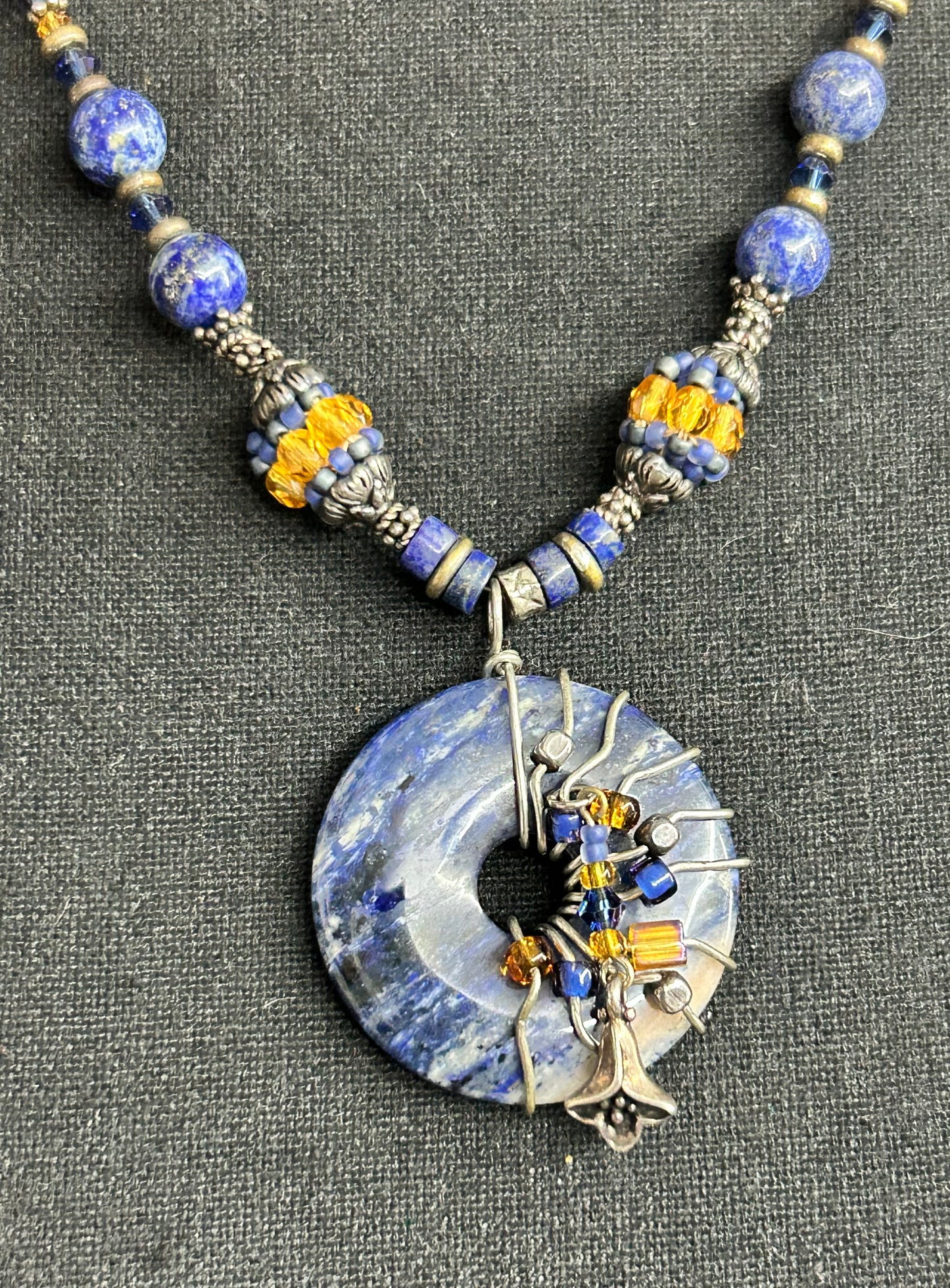Sterling Silver Lapis Lazuli & Sodalite Necklace