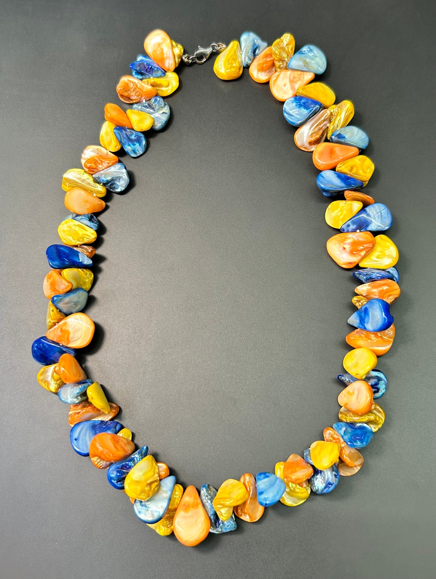 Sterling Silver Dyed Shell Necklace