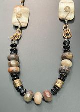 Stone Necklace with Copper Accent